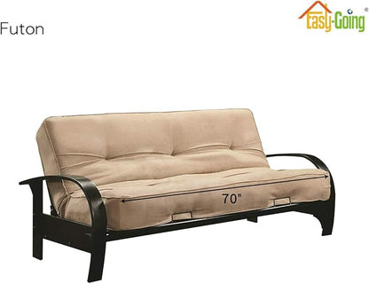 Easy-Going Futon Sofa Slipcover - Reversible Armless Couch Cover - Water Resistant - Pets & Kids (White/White)