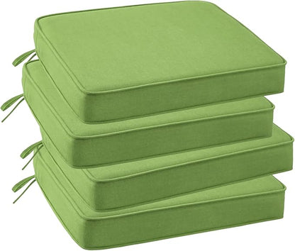 Outdoor Sunbrella Square Corner Seat Cushion, 18.5"x16"x3", Set of 4, Non Slip Seat Cushion Pads with Removable Cover for Patio Furniture, Garden Yard Lawn, Canvas Ginkgo