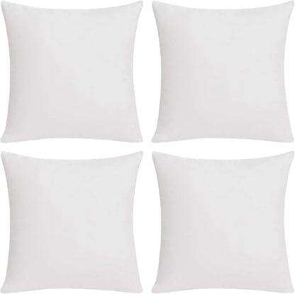 Deconovo Decorative Throw Pillow Covers（Covers ONLY, No Inserts）- Set of 4 Soft Linen Cushion Covers, 18x18 Inch, Green & Machine Washable Pillowcases for Sofa, Bedroom, Living Room Décor, White