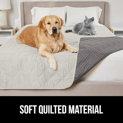 GORILLA GRIP Waterproof Couch Cover for Dogs, Gripped Slip Resistant Backing, Leak Proof Washable Dog Blanket Covers Sofa, Bed, Sectional, Crate, Car, RV Seats, Pet Puppy Essentials, 30x70 Light Taupe