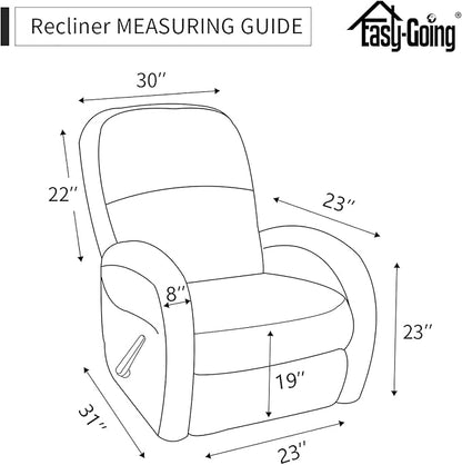 Easy-Going Sofa Slipcover Waterproof Recliner Chair Cover Non-Slip Fabric Couch Cover for Living Room Washable Furniture Protector for Pets Kids Children Dog Cat (Recliner, Taupe)