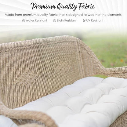 RSH DECOR: Tufted U-Shape Wicker Seat Cushions Set of 2 | 19” x 19” | All-Weather Spun Fabric | Water-Resistant | Outdoor Chair Cushions for Patio Furniture | Medlo Sonoma