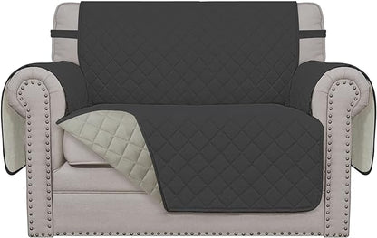 Easy-Going Oversized Chair Sofa Slipcover Reversible Sofa Cover Water Resistant Couch Cover Furniture Protector Cover with Elastic Straps for Pets Dog (Oversized Chair, Dark Gray/Beige)