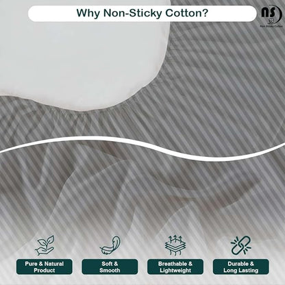 NON Sticky cotton Queen Size Sleeper Sofa Sheets, 4 Piece Egyptian Cotton Bed Sheet Set for Sofa Bed, 6" Deep Pocket Fitted Sheet for Pull Out Couch Mattress, 60" x 75", Light Grey Stripe