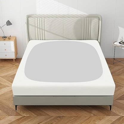 PureFit Stretchy Box Spring Cover King - Elastic Fitted Box Spring Wrap Around 4 Sides, Wrinkle & Fading Resistant Fits King and C-King Size Beds, Ivory
