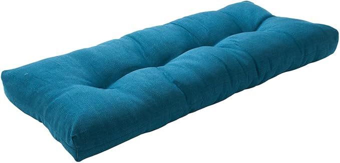 FUNHOME Outdoor Bench Cushion 45 x18 inch with Non-Slip Grips,Water Resistant Porch Swing Cushion,Bench Pillow Pads,Tufted Cushions for Patio Garden Furniture,45" Seat Cushions(Light Blue)