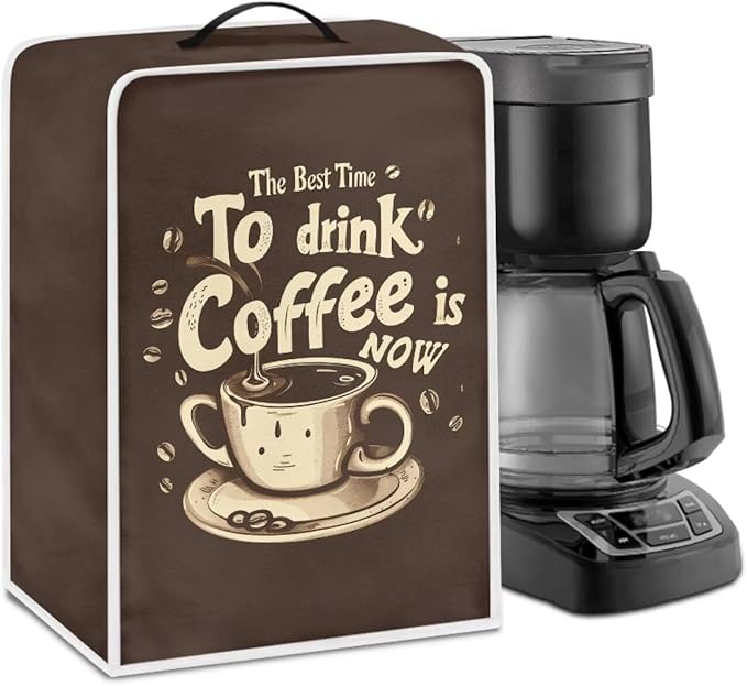 Fun Coffee Maker Cover Protector for Small Appliance, Washable Dustproof Mixer Protector, To Drink Coffee