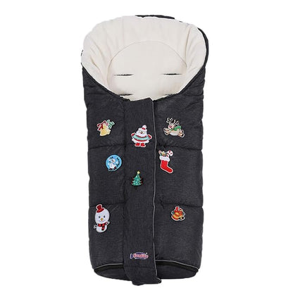 Christmas DIY Play Fun Waterproof Winter Stroller Bunting Bag Toddler,Width Adjustable, Anti-Dirt,Foot Area Open, Hoodie, All Features Needed for Baby Stroller Footmuff