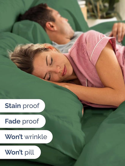 Extra Deep Pocket Queen Sheet Set - 4 Piece Breathable & Cooling Bed Sheets - Hotel Luxury Sheet Set - Soft, Wrinkle Free & Comfy - Easily Fits Extra Deep Mattresses - Deep Pocket Emerald Green Sheets