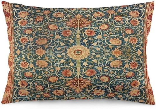 Holland Park William Morris Throw Pillow Covers 12x20 Inch Aesthetic Pillow Velvet Decorative Pillowcase Home Decor Living Room Cushion Case for Bed Sofa Couch