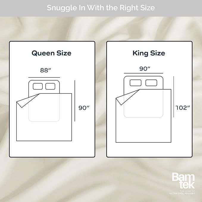 Duvet Cover Set - 100% Viscose Derived from Bamboo Duvet Cover King Size, 3 PC Luxury Cooling Duvet Cover for Hot Sleepers, Silky Buttery Soft Comforter Cover & 2 PC King Pillowcases, Ivory