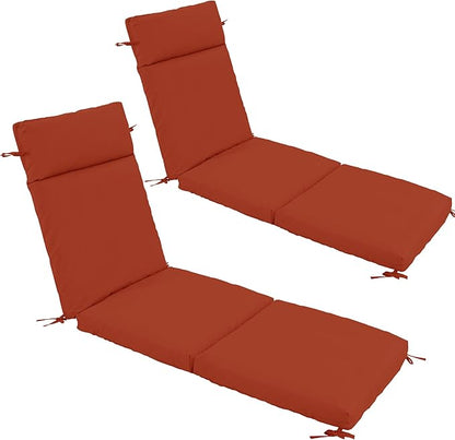 Chaise Lounge Cushion 80x26x3 Inch ?Set of 2 Outdoor Lounge Chair Cushions, Lounger Pad Replacement with Fade-Resistant, Removable & Machine-Washable Covers, Ideal for Patio Chaise Chairs, Rust