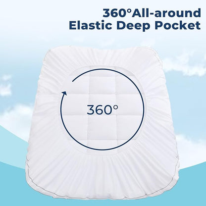 OLANLY Dual-Layer 4 Inch Full Size Memory Foam Mattress Topper for Back Pain, 2 Inch Cooling Pillow Top Mattress Pad Cover and 2 Inch Gel Memory Foam Topper, Deep Elastic Pocket, White