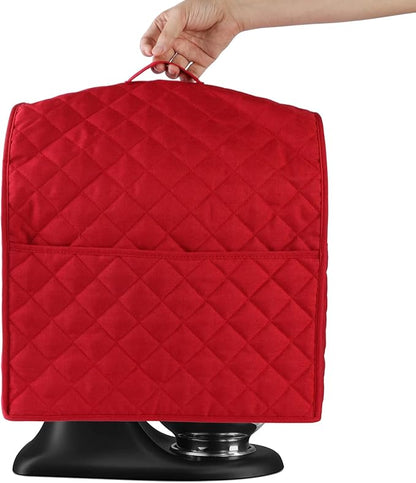 Stand Mixer Cover compatible with Kitchenaid Mixer, Fits All Tilt Head & Bowl Lift Models with 3 Organizer Bag for Accessories. (Red, For Tilt Head 4.5-5 Quart)