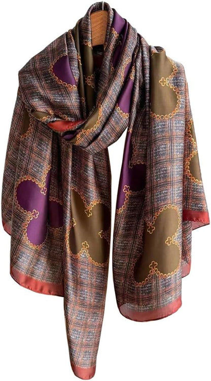 Fashion Scarves Scarf 100% Silk Feeling Scarf Silk Like Scarves Long Lightweight Sunscreen Shawls for Women