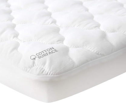 Waterproof Crib Mattress Protector, Cotton Fabric Toddler Mattress Sheets, Crib Sheets for Boys and Girls
