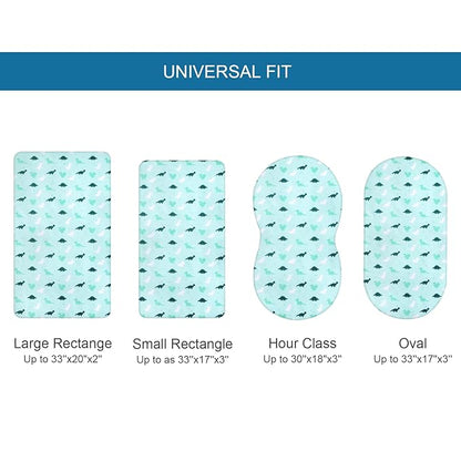 Bassinet Sheet 4 Pack for Baby Boys, Bassinet Sheets Ultra Soft Universal Fit for Most Rectangle, Oval, Hourglass Bassinet Mattress, Bassinet Sheets, Navy
