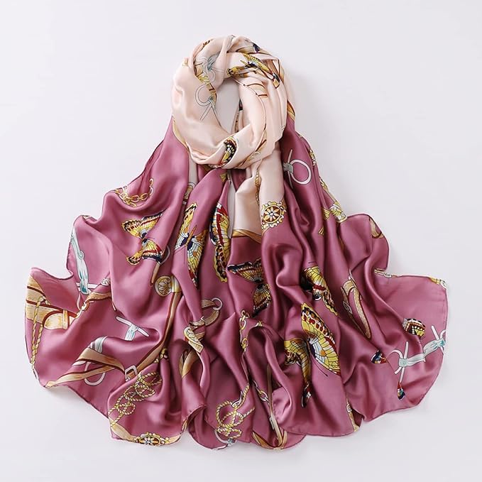 Fashion Scarves Scarf 100% Silk Feeling Scarf Silk Like Scarves Long Lightweight Sunscreen Shawls for Women