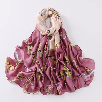 Fashion Scarves Scarf 100% Silk Feeling Scarf Silk Like Scarves Long Lightweight Sunscreen Shawls for Women