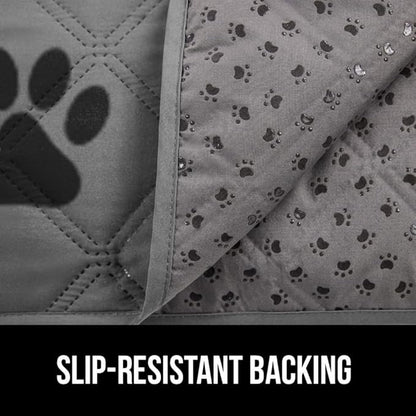 GORILLA GRIP Waterproof Couch Cover for Dogs, Gripped Slip Resistant Backing, Leak Proof Washable Dog Blanket Covers Sofa, Bed, Sectional, Crate, Car, RV Seats, Pet Puppy Essentials, 50x40 Gray Paw