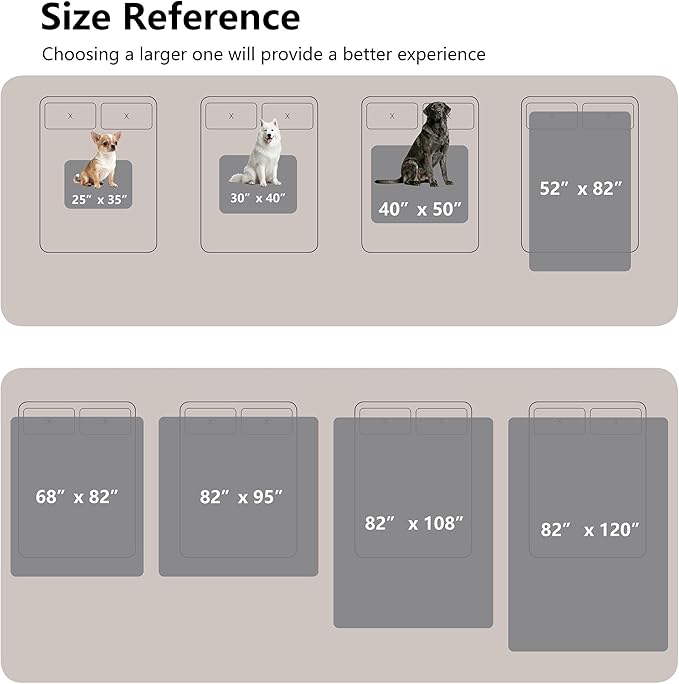 Waterproof Blanket for Bed, Leak Proof Dog Couch Blankets Reversible, Pet Throw Sofa Furniture Protector Machine Washable-82 x120,Light Grey+Dark Grey