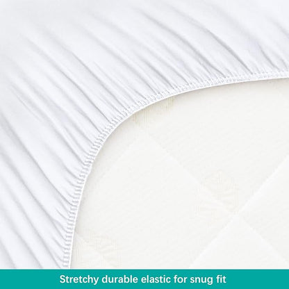Cradle Bassinet Mattress Pad Cover, 2 Pack, for 36" × 18" Standard Cradle Mattress, Ultra Soft Microfiber Surface and Extra Waterproof Layer, Washer & Dryer Friendly