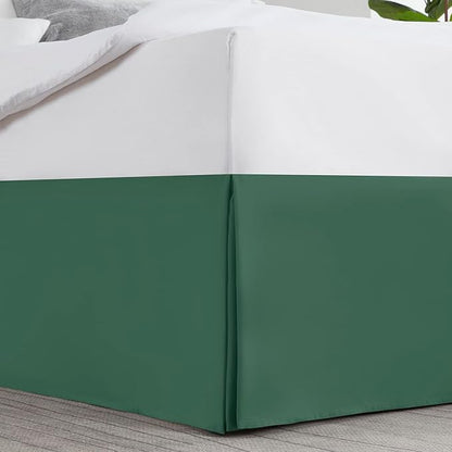 Nestl Hunter Green Twin XL Bed Skirt - Twin XL Size Bed Skirt 14 Inch Drop - Brushed Microfiber Bed Skirts - Hotel Quality Pleated Bed Skirt - Shrinkage & Fade Resistant