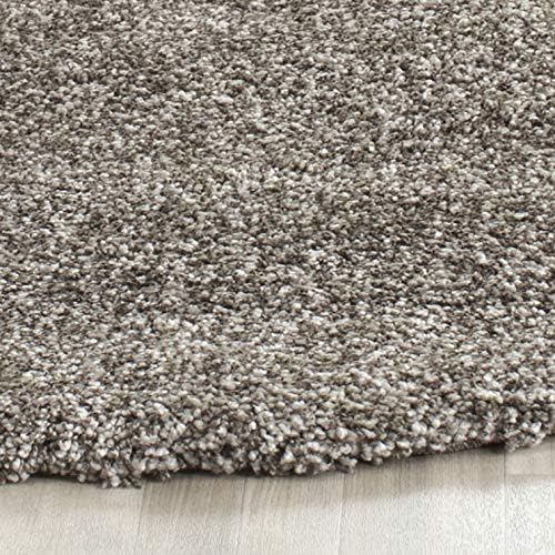 SAFAVIEH Milan Shag Collection 10' Round Grey SG180 Solid Non-Shedding Living Room Bedroom Dining Room Entryway Plush 2-inch Thick Area Rug