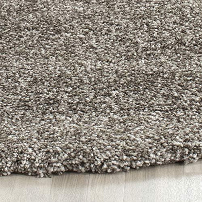 SAFAVIEH Milan Shag Collection 10' Round Grey SG180 Solid Non-Shedding Living Room Bedroom Dining Room Entryway Plush 2-inch Thick Area Rug