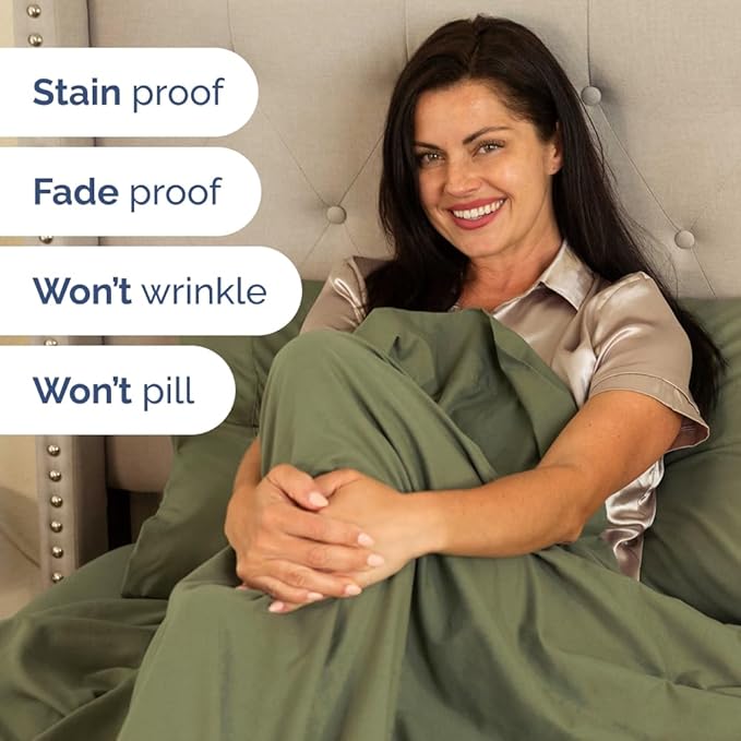 Extra Deep Pocket Twin XL Sheets - 3 Piece Breathable & Cooling Bed Sheets - Hotel Luxury Bed Sheet Set - Soft, Wrinkle Free & Comfy - Easily Fits Extra Deep Mattresses - Deep Pocket Sage Green Sheets