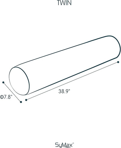 SyMax 7.8"x38" Body Pillow for Twin Bed, Memory Foam Bolster w/Removable Velvet Cover, Headboard Gap Filler Pillow, White