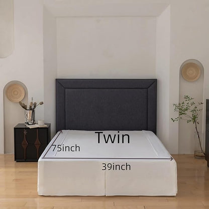Twin Bed Skirt, Wrap Around Bed Skirt with Pleated Corner, 16 Inch Drop Pleated Waffle Weave Bedskirts, Anti-Slip, Microfiber, Ivory, 16'' Twin