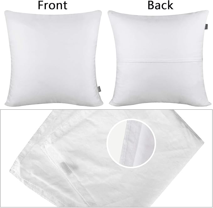 Thmyo 4-Pack 100% Cotton Comfortable Solid Decorative Throw Pillow Case Square Cushion Cover Pillowcase Sublimation Blank Pillow Covers Christmas DIY Throw Pillowcase (18x18inch/45x45cm,White)