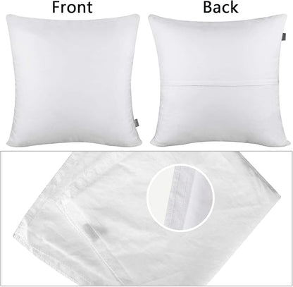 Thmyo 4-Pack 100% Cotton Comfortable Solid Decorative Throw Pillow Case Square Cushion Cover Pillowcase Sublimation Blank Pillow Covers Christmas DIY Throw Pillowcase (18x18inch/45x45cm,White)