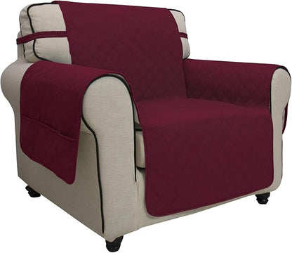 Easy-Going Sofa Slipcover Chair Cover Waterproof Couch Cover Washable Sofa Cover Non-Slip Fabric Furniture Protector with Pocket for Pets Covers Pets Kids Children Dog Cat (Chair, Wine)