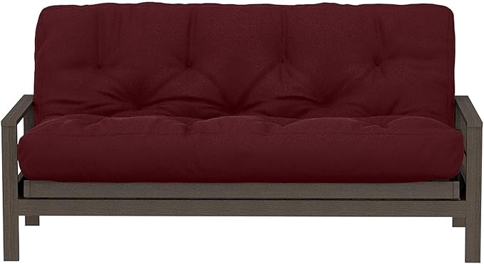 Royal Sleep Products by The Futon Factory 6 inch Foam Futon Mattress - Solid Burgundy Cover - Twin Size - CertiPUR Certified Foams - Made in USA - Replacement Mattress - (Frame not Included)