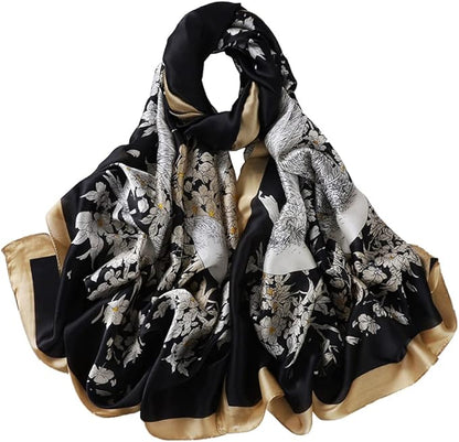 Fashion Scarves Scarf 100% Silk Feeling Scarf Silk Like Scarves Long Lightweight Sunscreen Shawls for Women