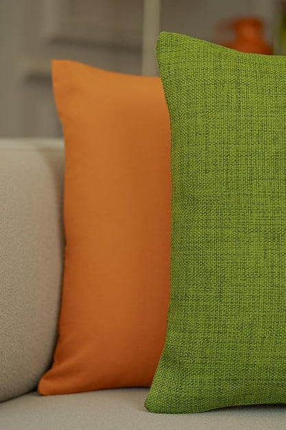 Haven & Glow Decorative Throw Pillow Cover – Square Cushion Case with Zipper | Modern Sofa, Couch & Bed Accent Pillow Covers for Living Room, Bedroom & Home Decor | 18 x 18 inches – Green – Pack of 2