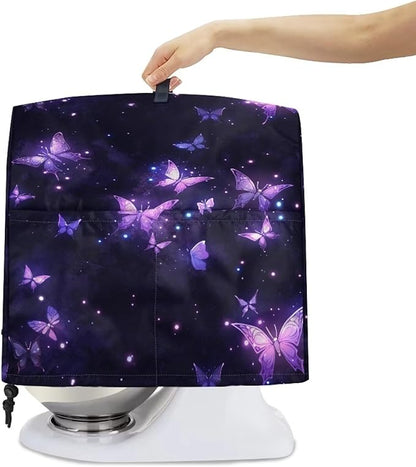 Purple Butterfly Mixer Covers Kitchen Stand Mixer Cover Kitchen Appliance Dust Cover Protection Washable Dustproof Cover for 6-8 Quart Mixer Cover