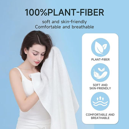 Disposable Bath Towels for Travel, Baby-Safe Disposable Towels Zero Fluorescent Brighteners Travel Essential, Large 55.1 x 27.5 Inches, for Hiking Camping Sports Swimming and Traveling