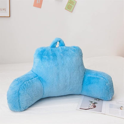 Holawakaka Reading Pillow for Sitting up in Bed Sofa Kids Teens, Backrest Pillow with Arms for Boys Girls Women Petites Pregnancy, Back Support Cushion for Couch Floor Nursery Playroom (Blue)