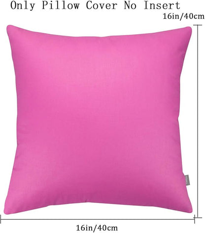 Thmyo 4-Pack 100% Cotton Comfortable Solid Decorative Throw Pillow Case, Square Cushion Cover Pillowcase Sublimation Blank Pillow Covers DIY Throw Pillowcase for Couch(16x16 inch/ 40x40cm,Rose red)
