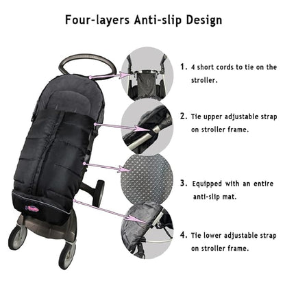 Anti-Kick Stroller Blanket,Toddler Stroller Universal Footmuff Cosy Toes Buggy Pushchair Sleeping Bag Waterproof,Anti-Slip,Extendable,Multifunction Use Stroller Winter Cover