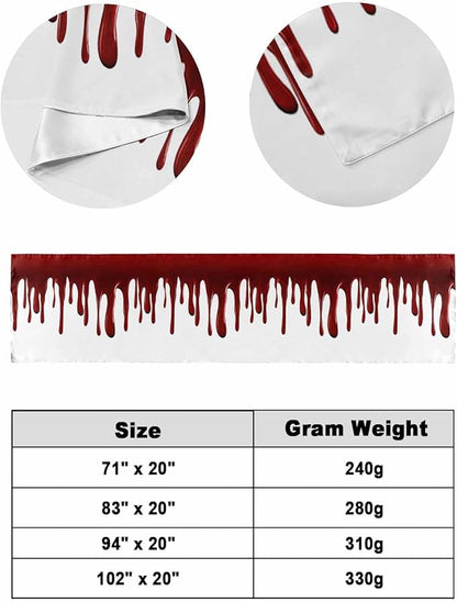 Halloween Blood Pattern Bed Runners for Bedroom Hotel,Decorative Bedding Scarf Horror Dark Red Fluid Style Bed End Blanket Bedding Runner Scarves for Full Size Bed,83x20in