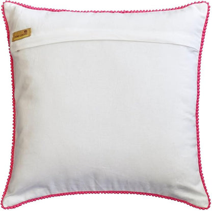 The HomeCentric King/Queen/Twin Pink Decorative Bed Runner Queen 74"x18" Bed Runner with Two Pillow Cover, Quilted, Pom Pom Lace Bed Scarf on Cotton Fabric - Lily Haven