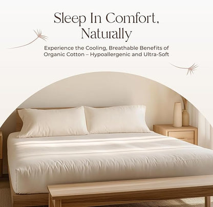 Whisper Organics, 100% Waterproof Mattress Protector - Pique Textured Weave, Breathable Soft & Durable - King Mattresses Cover - GOTS Certified Organic - White, 17" Deep Pocket, 78x82 Inch