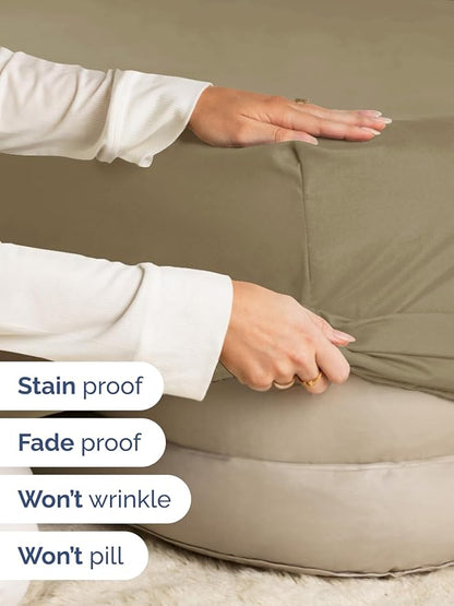 Extra Deep Queen Fitted Sheet - Hotel Luxury Single Fitted Sheet Only - Easily Fits 18 inch to 24 inch Mattress - Ultra Soft, Wrinkle Free w/Extra Deep Pockets - Easy-Care, Breathable & Comfy - Khaki