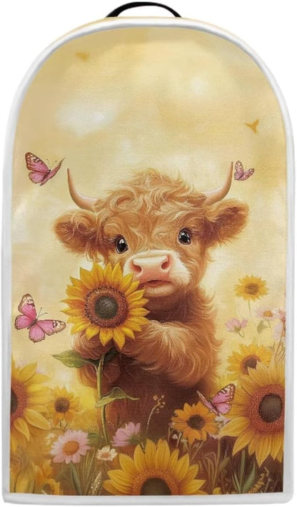 Highland Cow Blender Cover for Kitchen Blender Dust Cover Reusable Food Processor Dust Cover Easy to Install Kitchen Appliance Cloth Cover Novelty Tabletop Decor Gift for Friends