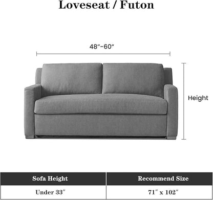 MEETSKY Small Boho Couch Cover Sofa Covers Washable, Chenille Soft Throws Cover for Love seat, Abstract Geometric Sofa Slipcover Multi-Use Furniture Protector for Dogs Pets, 71" x 102", Light Grey