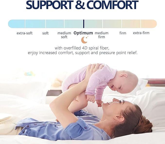 Mattress Topper King for Back Pain, Extra Thick Mattress Pad Cover, Plush Pillow Top, Deep Elastic Pocket, Black
